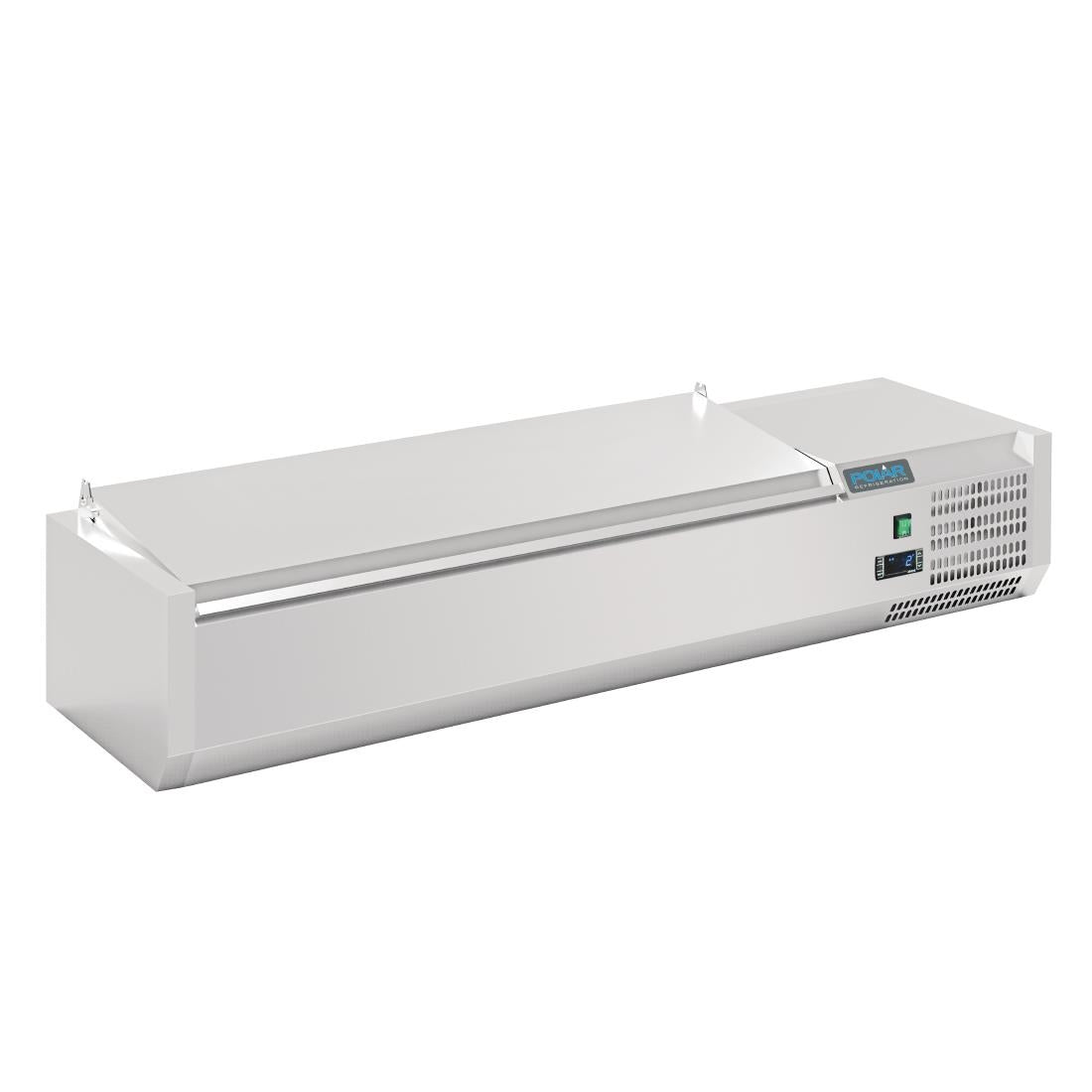 Image of Polar G-Series Countertop Prep Fridge with Lid 5x 1/4GN with Hard Stainless Lid