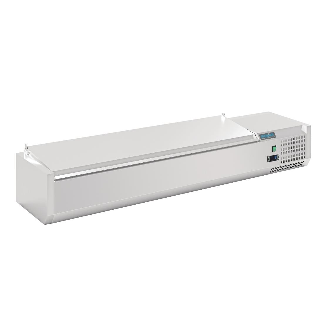 Image of Polar G-Series Countertop Prep Fridge with Lid 7x 1/4GN with Hard Stainless Lid