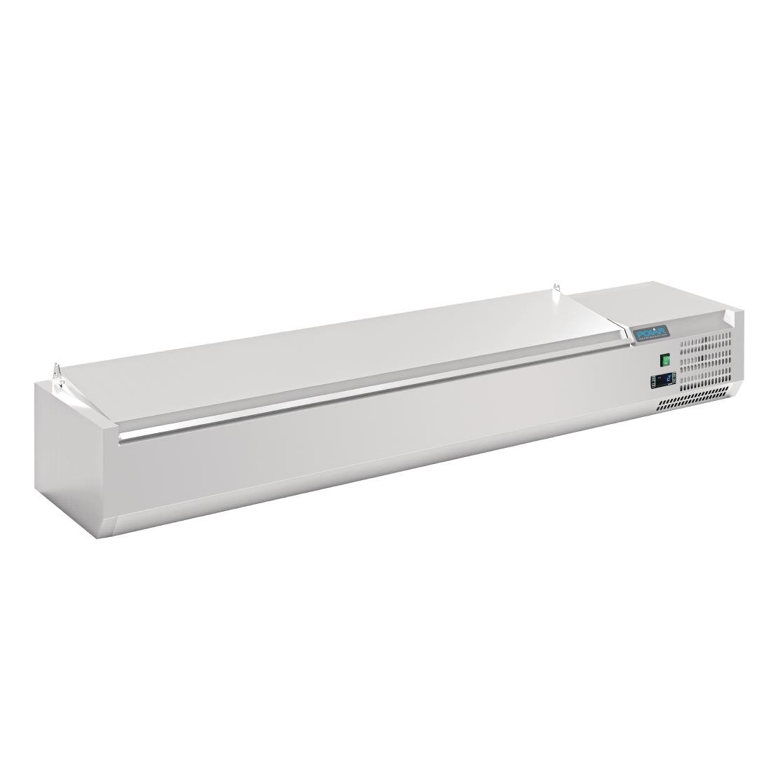 Image of Polar G-Series Countertop Prep Fridge with Lid 8x 1/4GN with Hard Stainless Lid