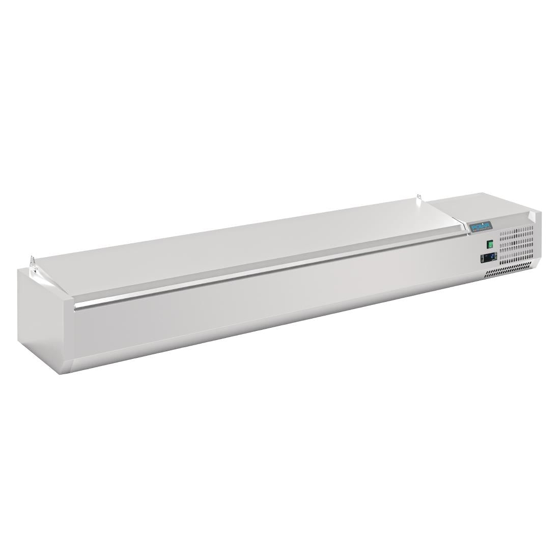 Image of Polar G-Series Countertop Prep Fridge with Lid 10x 1/4GN with Hard Stainless Lid