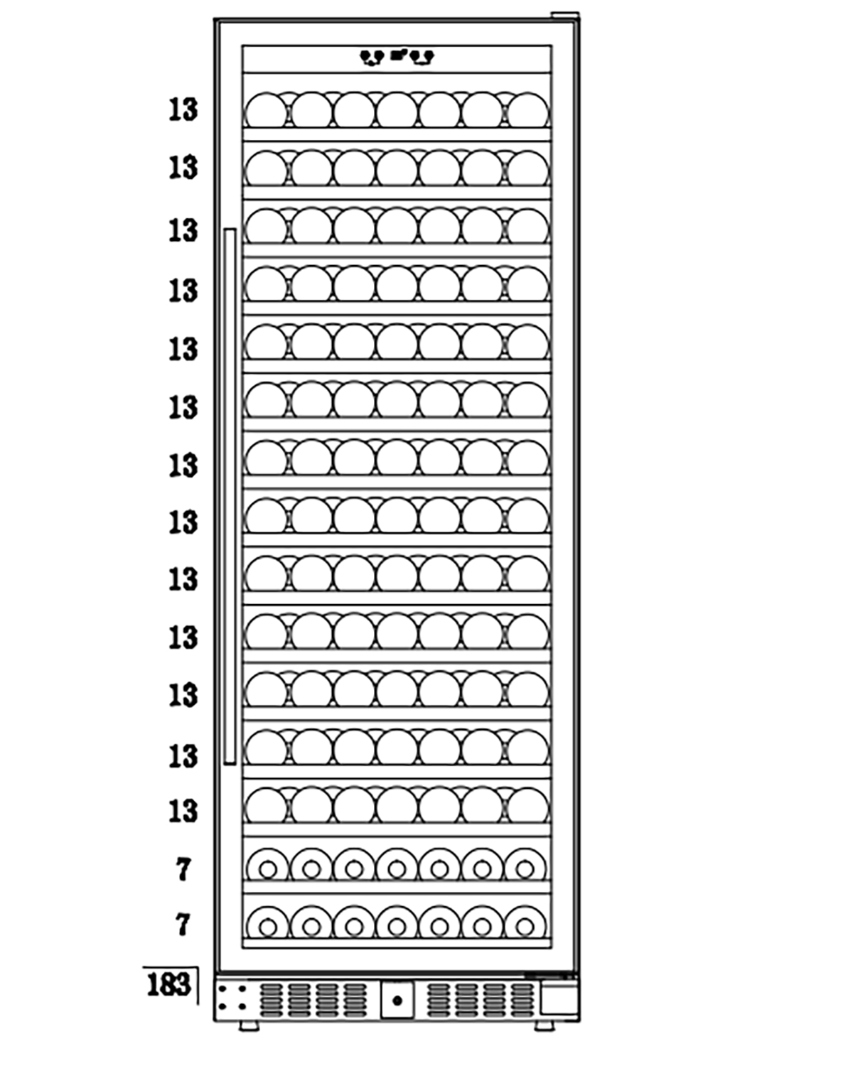 Image of Grand Cru GCS183SBT SMART 183 Bottle Single Zone Wine Fridge