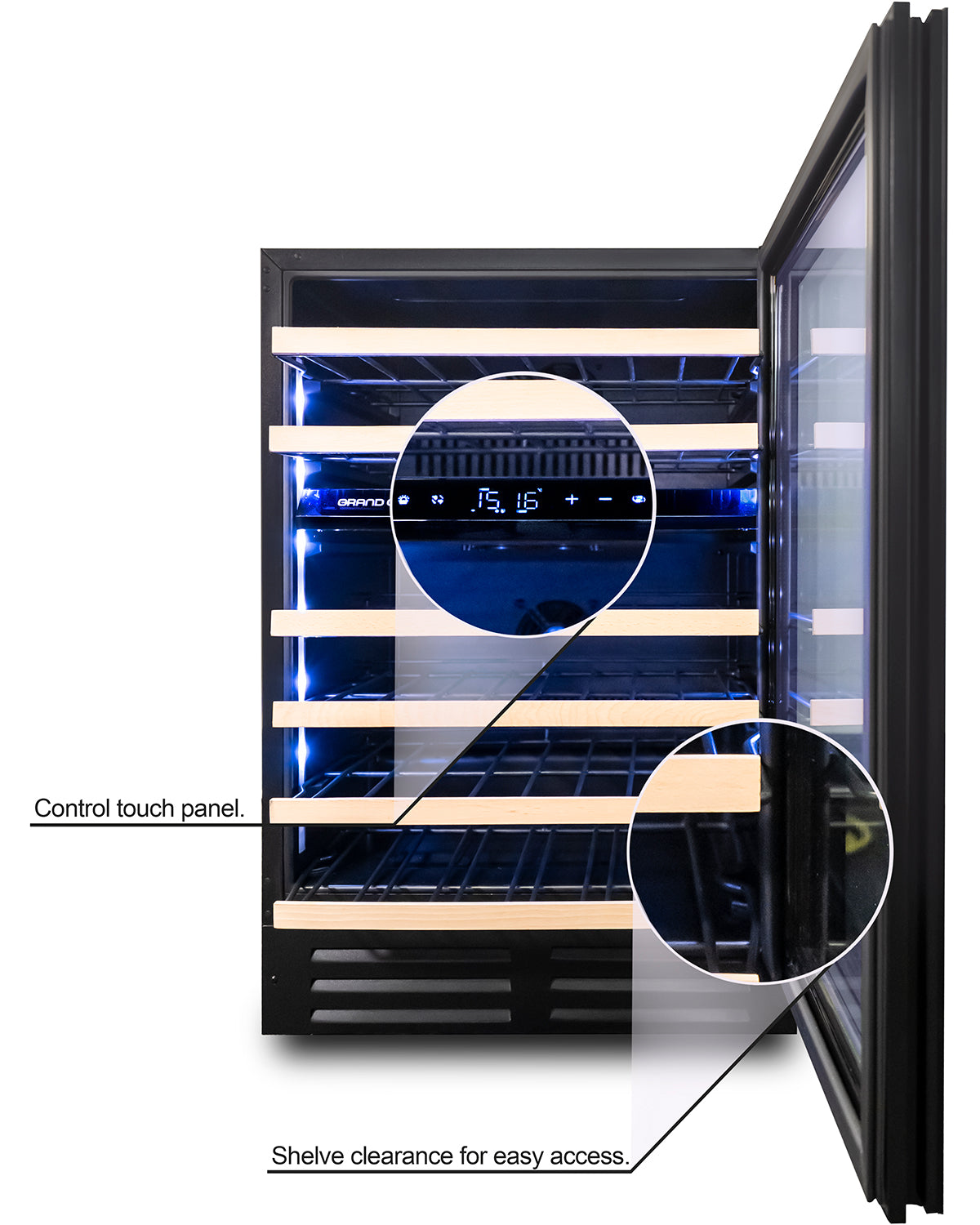 Image of Grand Cru GCS46DBT SMART 46 Bottle Dual Zone Wine Fridge