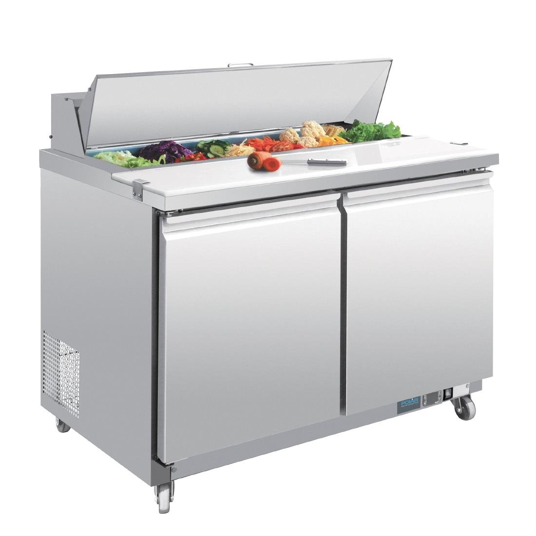 Image of Polar U-Series Double Door Prep Counter Fridge 405Ltr