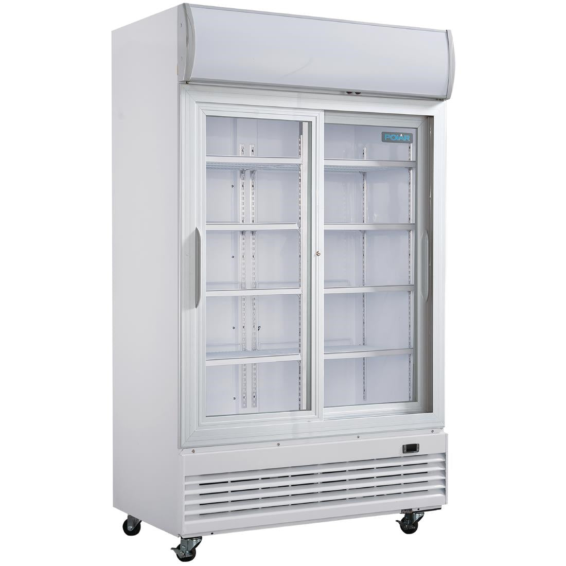Image of Polar G-Series Upright Display Cooler with Light Box Sliding Door - 950Ltr