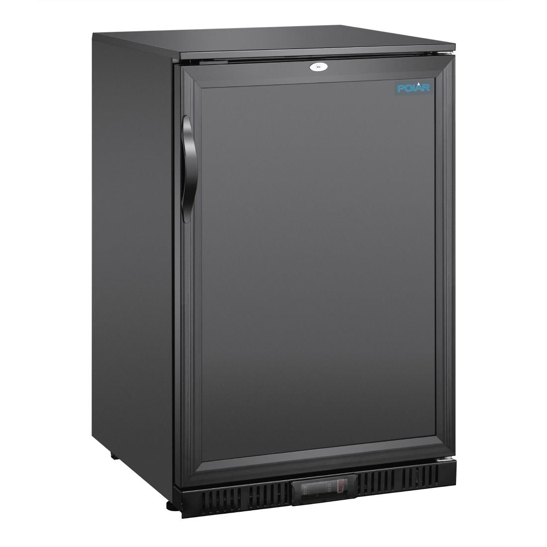 Image of Polar G-Series Back Bar Cooler with Single Solid Hinged Door Black - 850mm