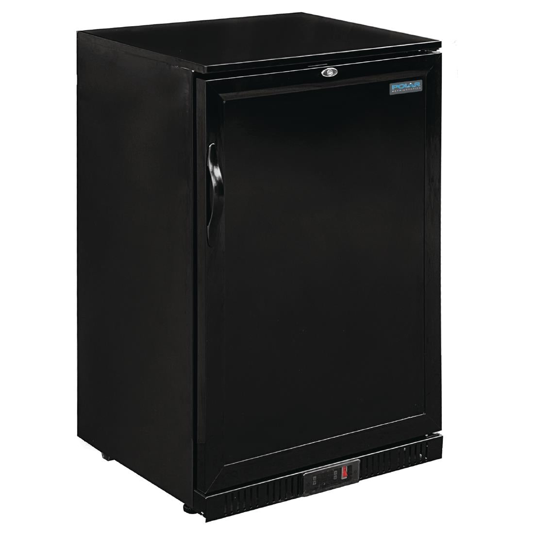Image of Polar G-Series Back Bar Cooler with Single Solid Hinged Door Black - 900mm