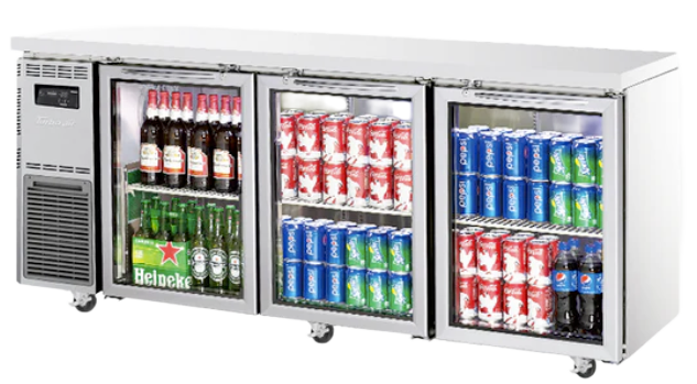Image of Turbo Air KGR18-3-N 3 Glass Doors Underbench Fridge 538L