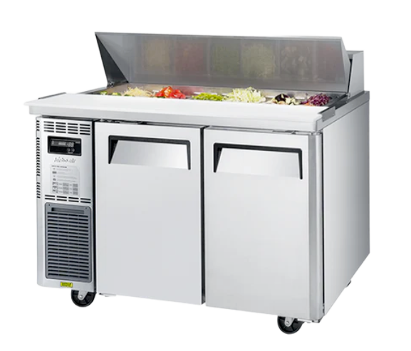 Image of Turbo Air KHR12-2-N 2 Solid Doors Underbench Salad Prep Fridge with Hood Lid 309L