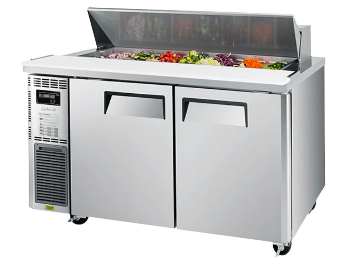 Image of Turbo Air KHR15-2-N 2 Solid Doors Underbench Salad Prep Fridge with Hood Lid 420L