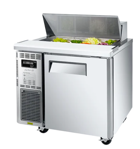 Image of Turbo Air KHR9-1-N 1 Solid Door Underbench Salad Prep Fridge with Hood Lid 213L