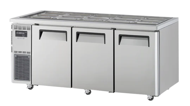 Image of Turbo Air KSR18-3-N 3 Solid Doors Underbench Salad Prep Fridge 516L
