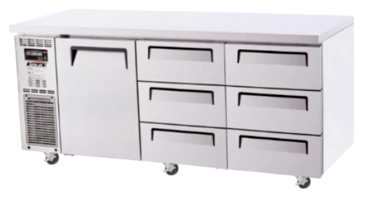 Image of Turbo Air KUR18-3D-6-N 1 Door 6 Drawers Underbench Fridge 538L