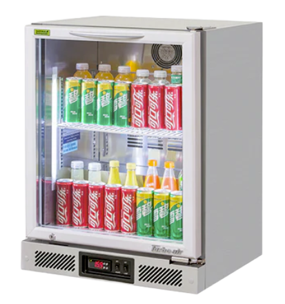 Image of Turbo Air TB6-8H-SWSSS-N 1 Door Glass Back Bar Fridge - Stainless Steel 100L