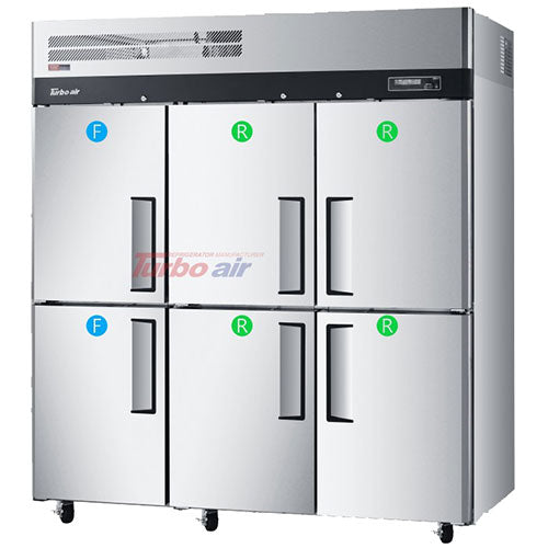 Image of Turbo Air KRF65-6-N 6 Half Doors Upright Dual Fridge/Freezer