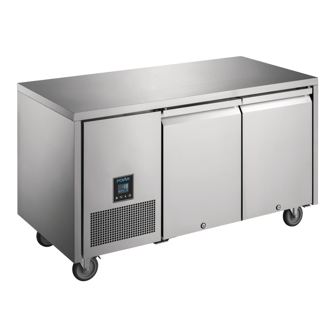 Image of Polar U Series 2 Door Counter Freezer - 196Ltr