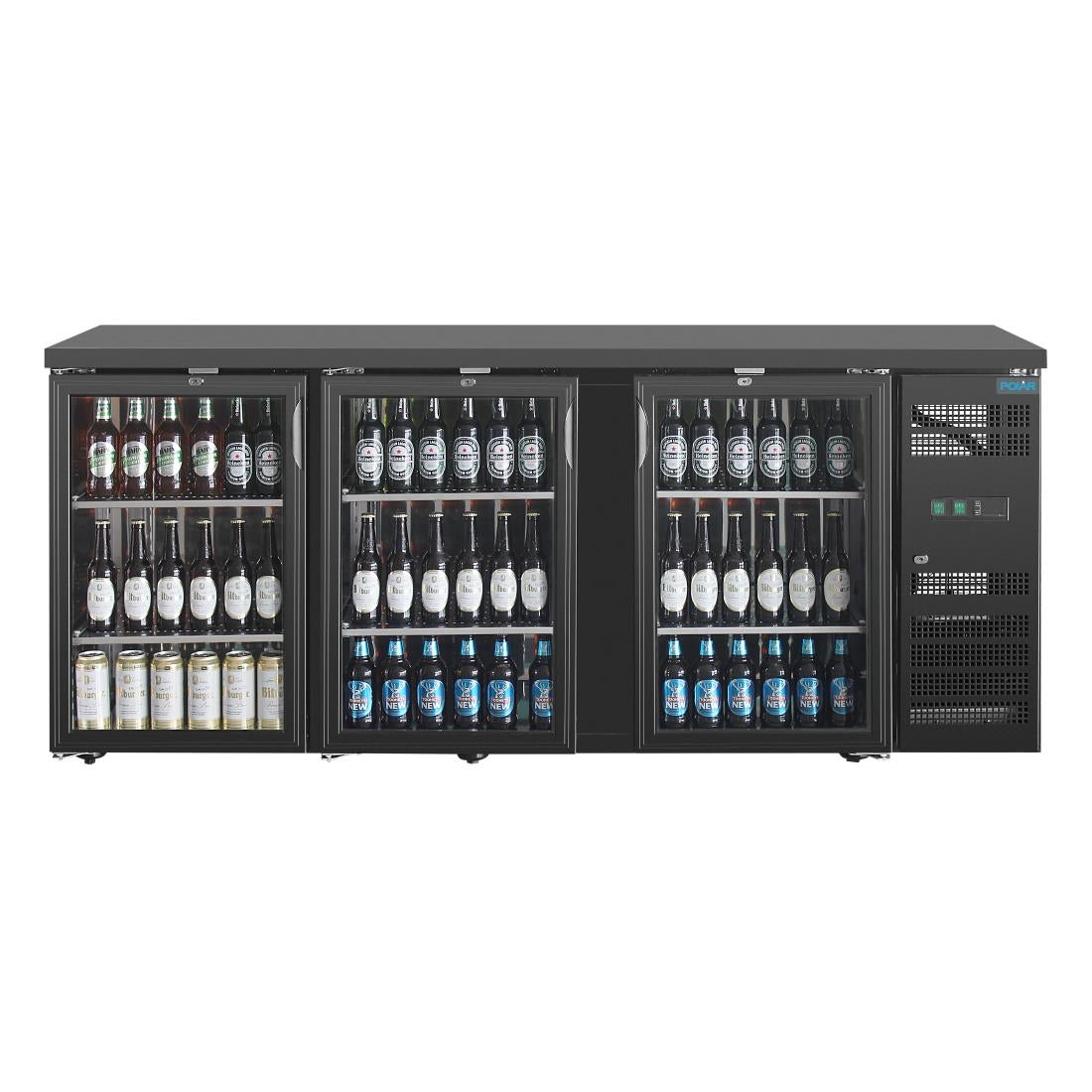 Image of Polar U-Series Back Bar Cooler - Triple Hinged Door