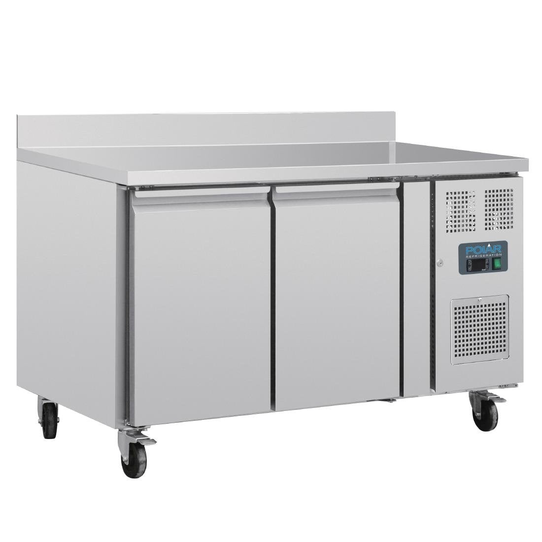 Image of Polar U-Series Double Door Counter Fridge with Upstand - 282Ltr
