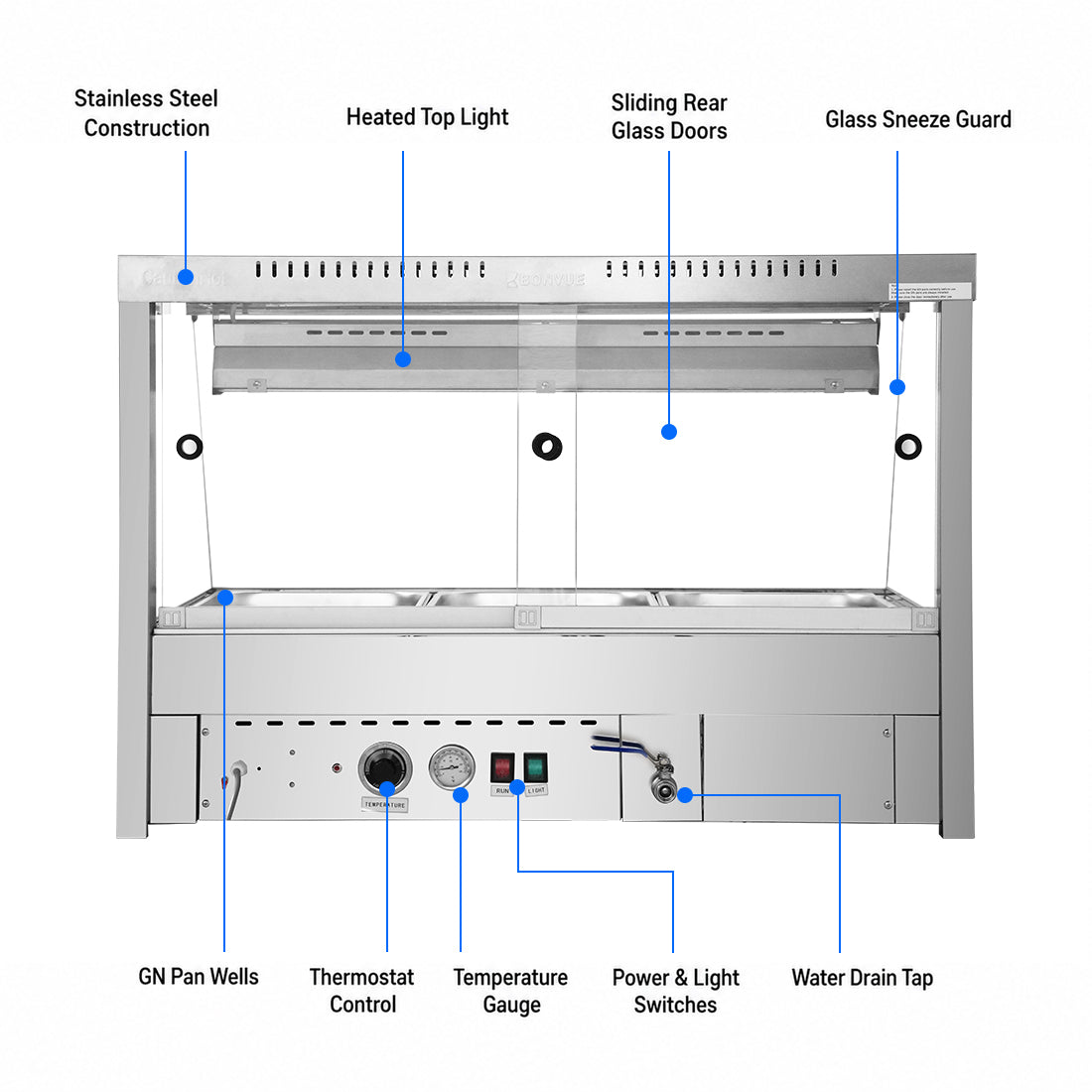 Image of Bonvue Angled Countertop Wet and Dry Bain Marie BM11TC