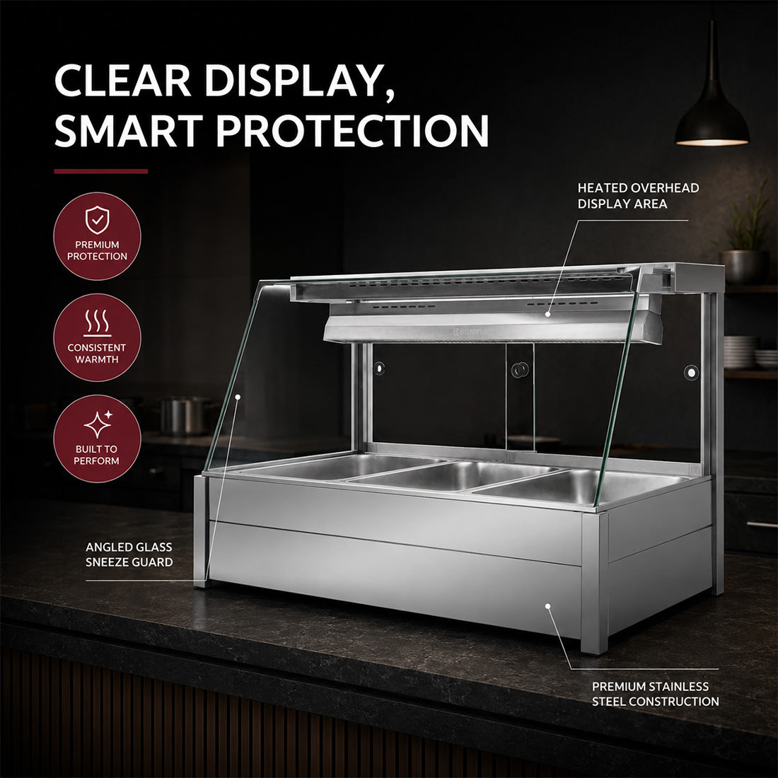 Image of Bonvue Angled Countertop Wet and Dry Bain Marie BM11TC