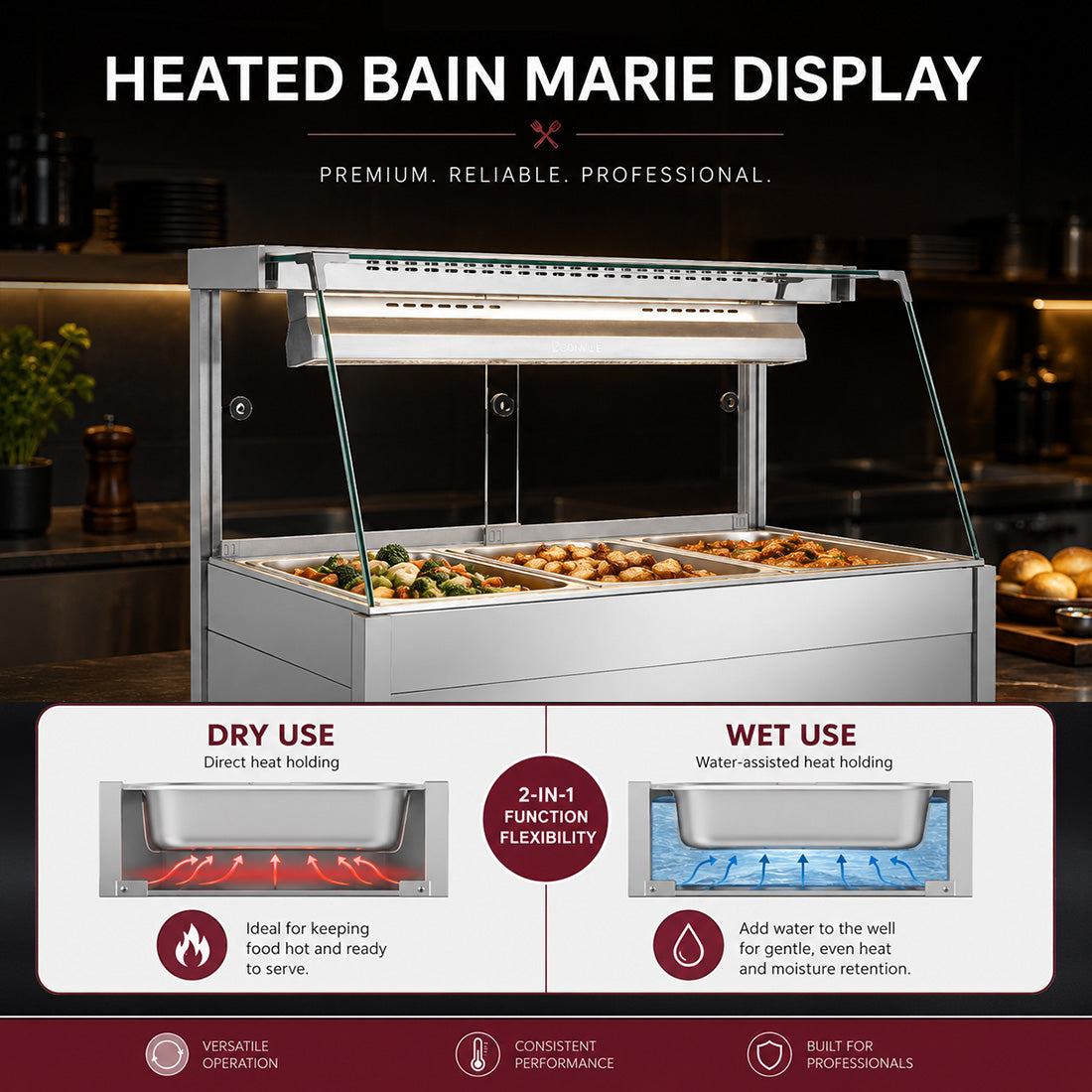 Image of Bonvue Angled Countertop Wet and Dry Bain Marie BM11TC