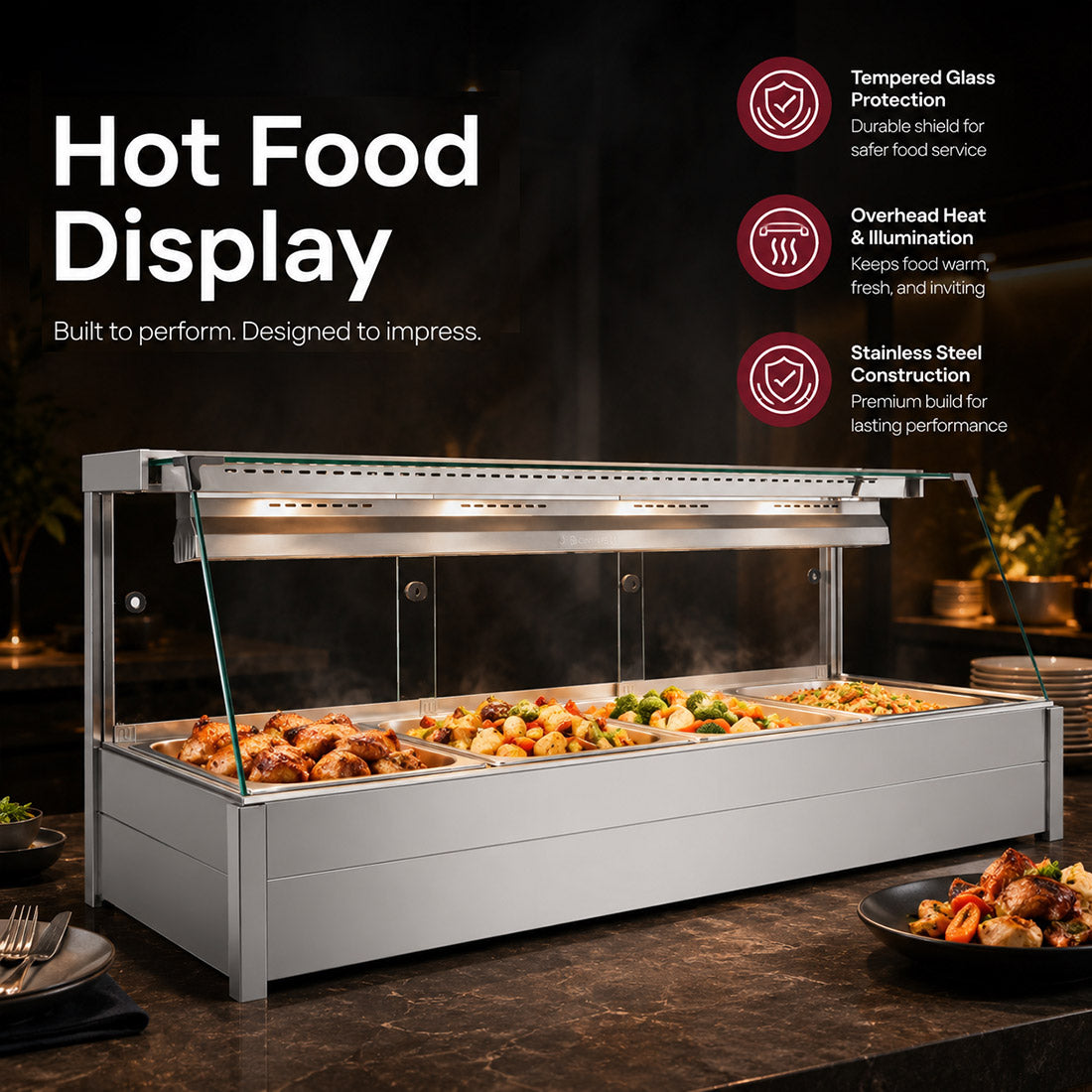 Image of Bonvue Angled Countertop Wet and Dry Bain Marie BM14TC