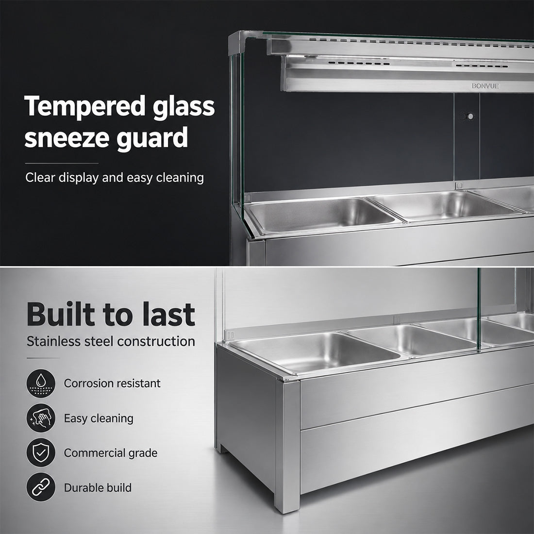 Image of Bonvue BM14SC Square Countertop Wet and Dry Bain Marie