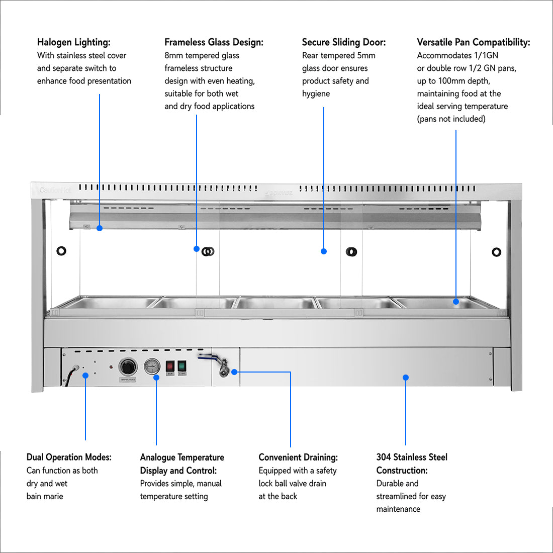 Image of Bonvue BM17SC Square Countertop Wet and Dry Bain Marie