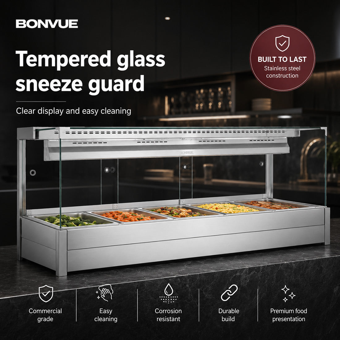 Image of Bonvue BM17SC Square Countertop Wet and Dry Bain Marie