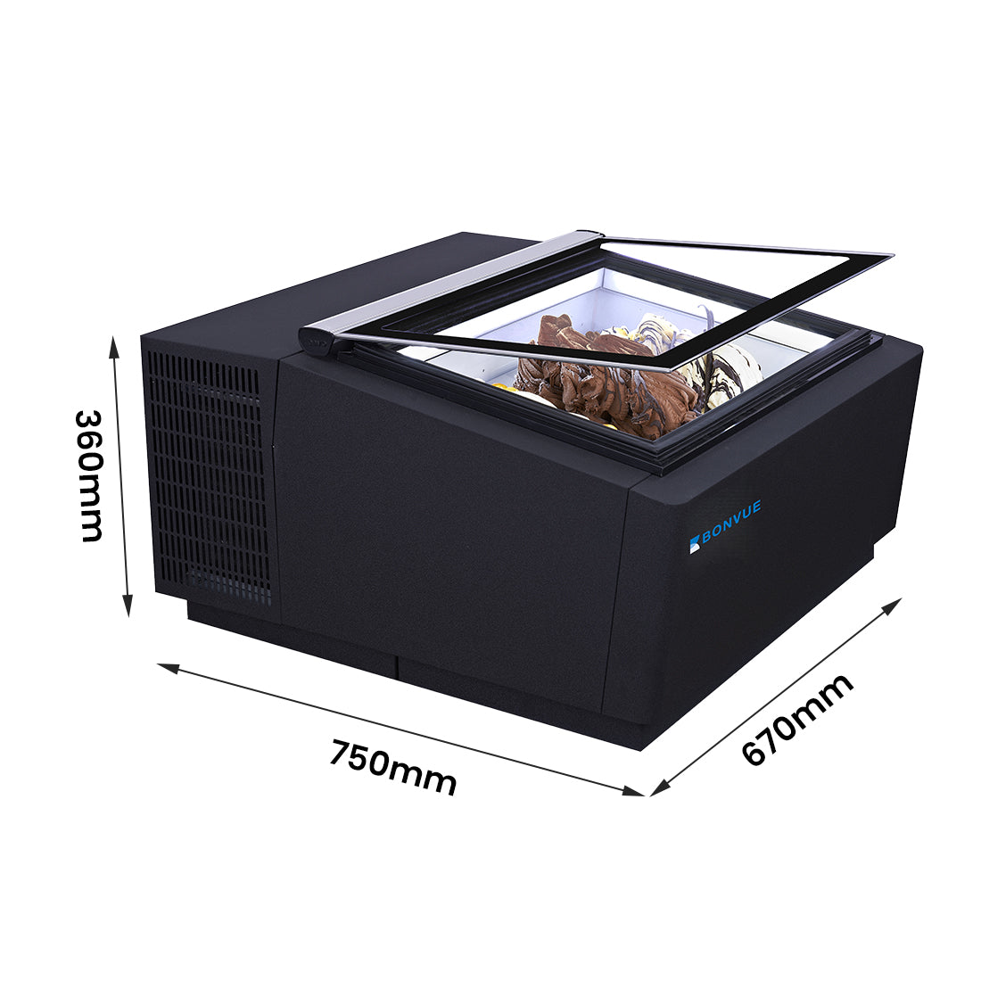 Image of Bonvue CGD-03B Bench Top Gelato / Ice cream Display Showcase