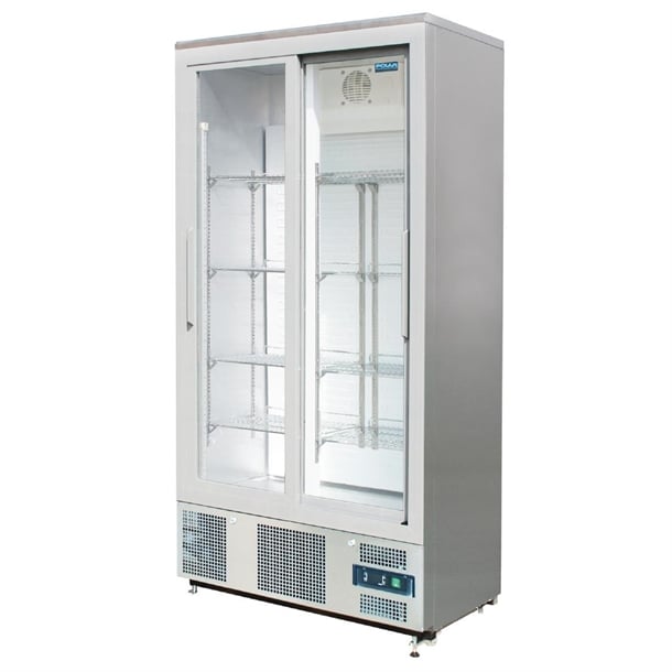 Image of Polar G-Series Double Door Upright Back Bar Fridge Sliding St/St 490Ltr