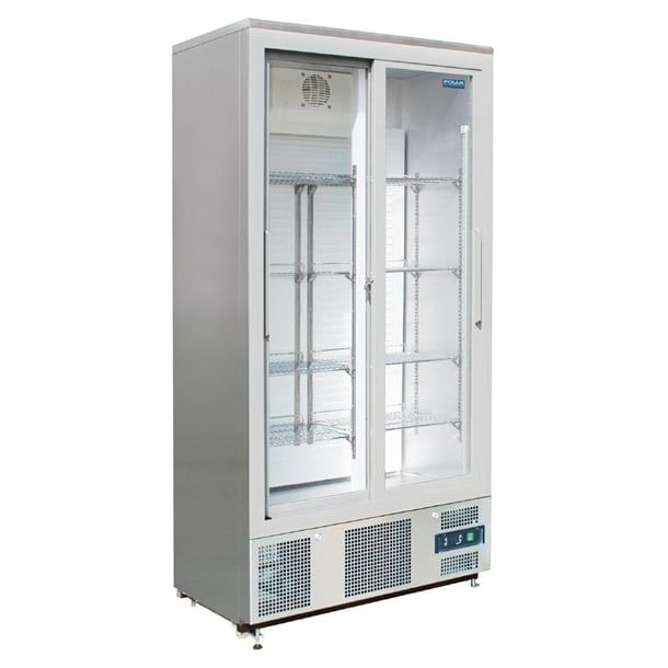 Image of Polar G-Series Double Door Upright Back Bar Fridge Sliding St/St 490Ltr