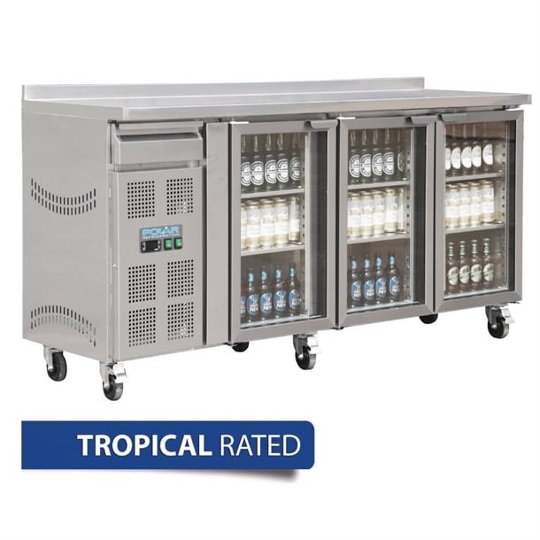 Image of Polar U-Series Premium Bar Fridge 3 Door St/St - 543Ltr