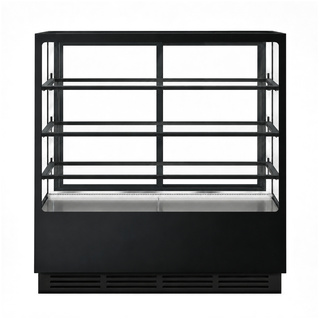 Image of Bonvue CVS120-3B Noir Prime 1200mm 3 Shelves Square Cake Display Cabinet