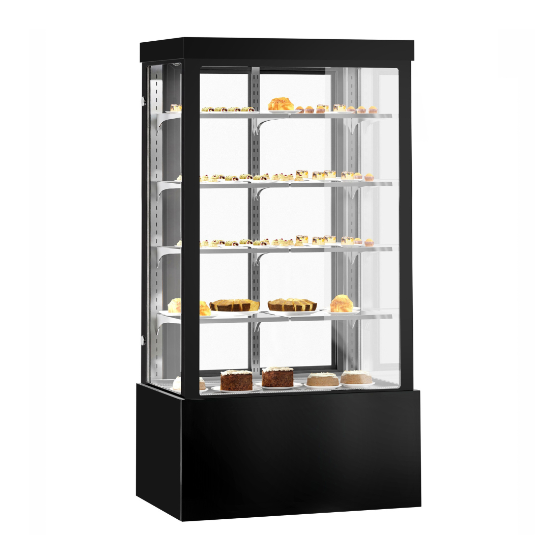 Image of Bonvue CVS120-4B Noir Grand 1200mm 4 Shelves Square Cake Display Cabinet