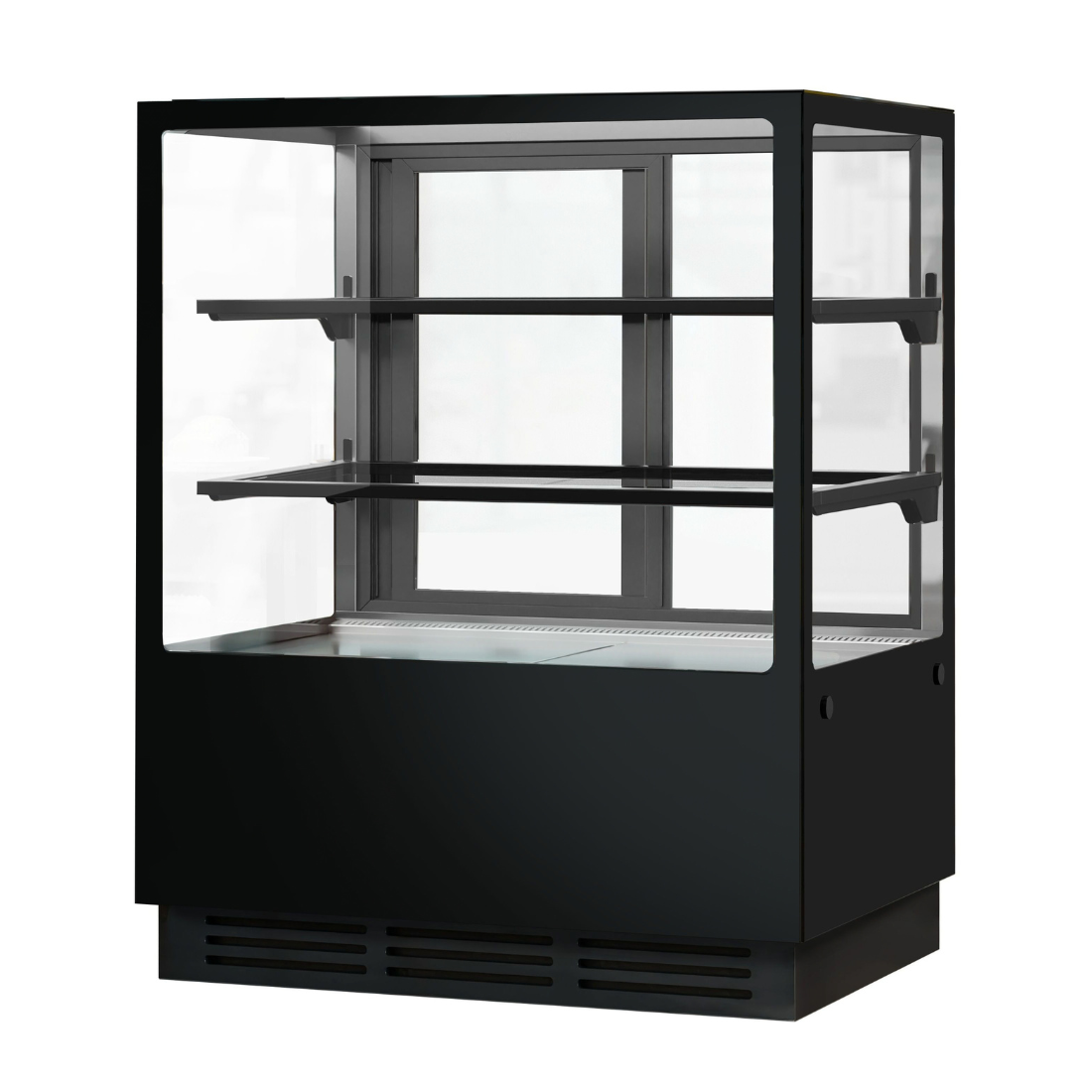 Image of Bonvue CVS90-2B Noir Tot 900mm 2 Shelves Square Cake Display Cabinet