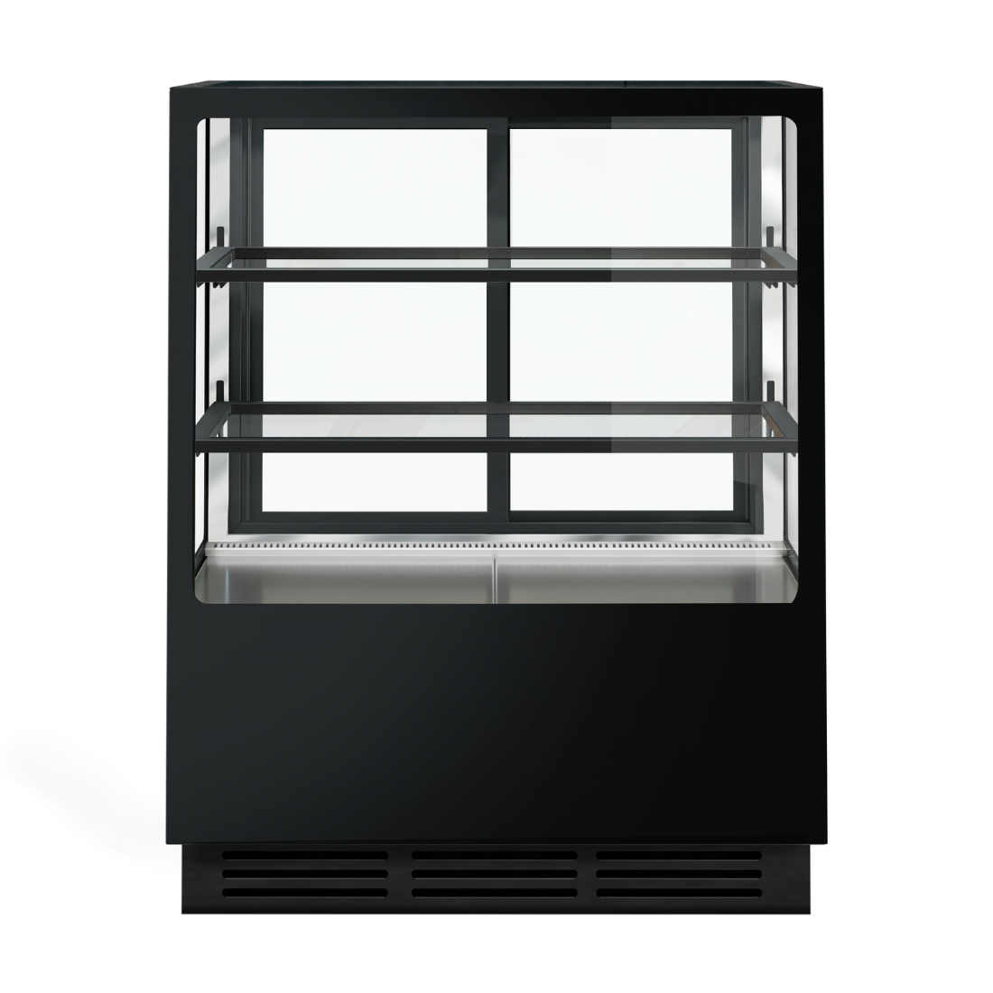 Image of Bonvue CVS90-2B Noir Tot 900mm 2 Shelves Square Cake Display Cabinet