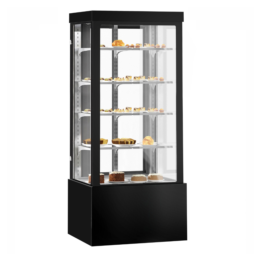 Image of Bonvue CVS90-4B Noir Grand 900mm 4 Shelves Square Cake Display Cabinet