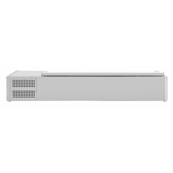 Image of Polar G-Series Countertop Prep Fridge with Lid 6x 1/4GN with Hard Stainless Lid