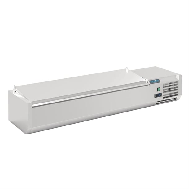 Image of Polar G-Series Countertop Prep Fridge with Lid 6x 1/4GN with Hard Stainless Lid