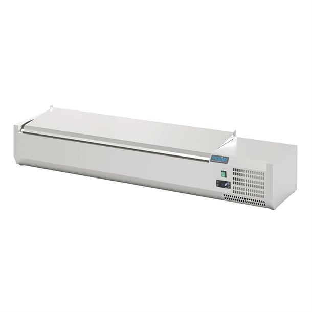 Image of Polar G-Series Countertop Prep Fridge with Lid 6x 1/4GN with Hard Stainless Lid