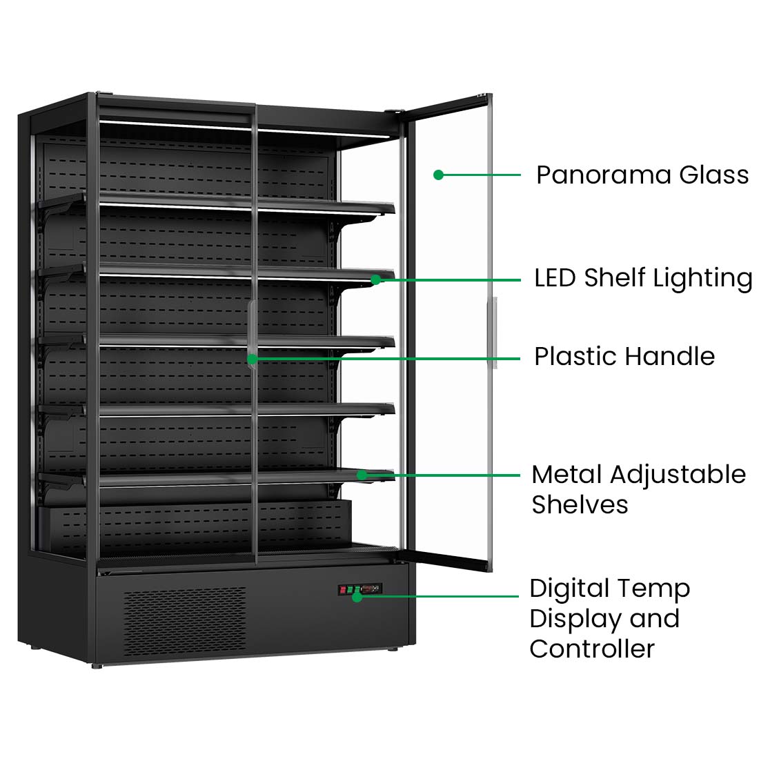 Image of Thermaster DC-125B Supermarket Panorama 2 Door Chiller Display
