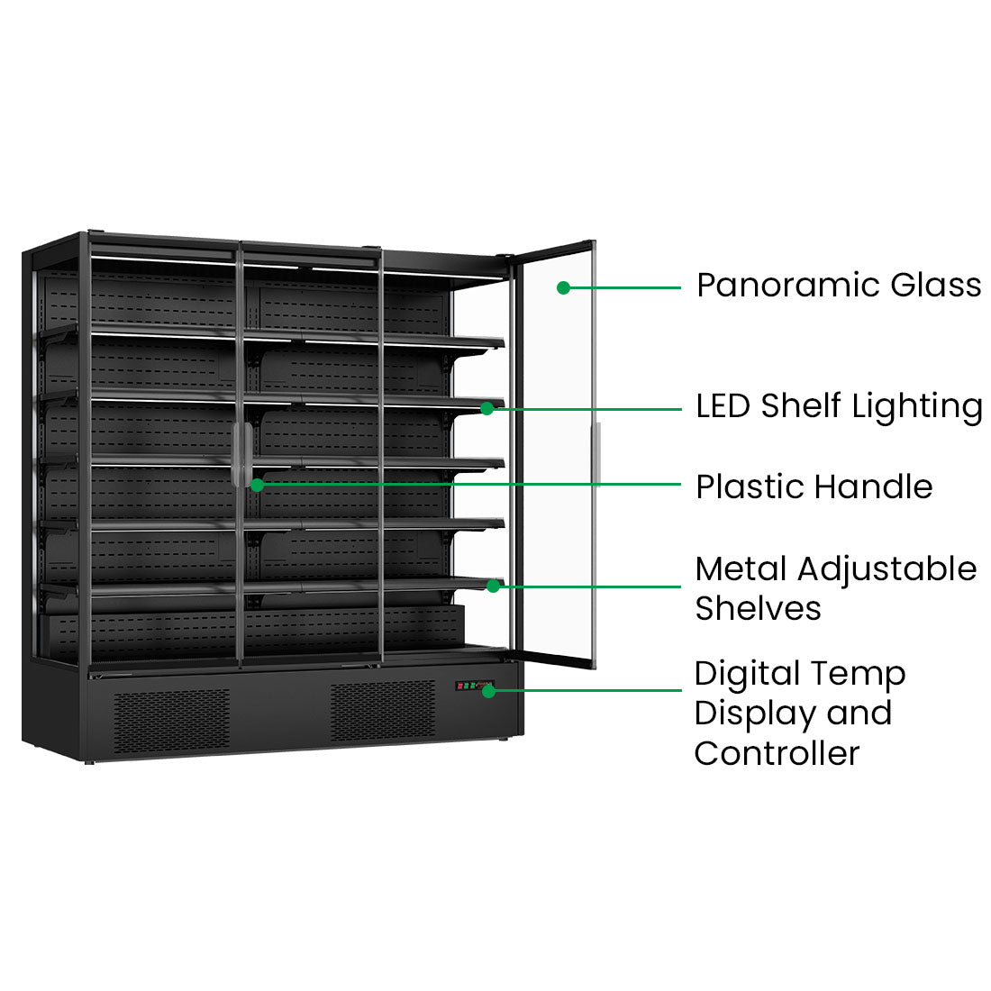 Image of Thermaster DC-187B Supermarket Panorama 3 Door Chiller Display