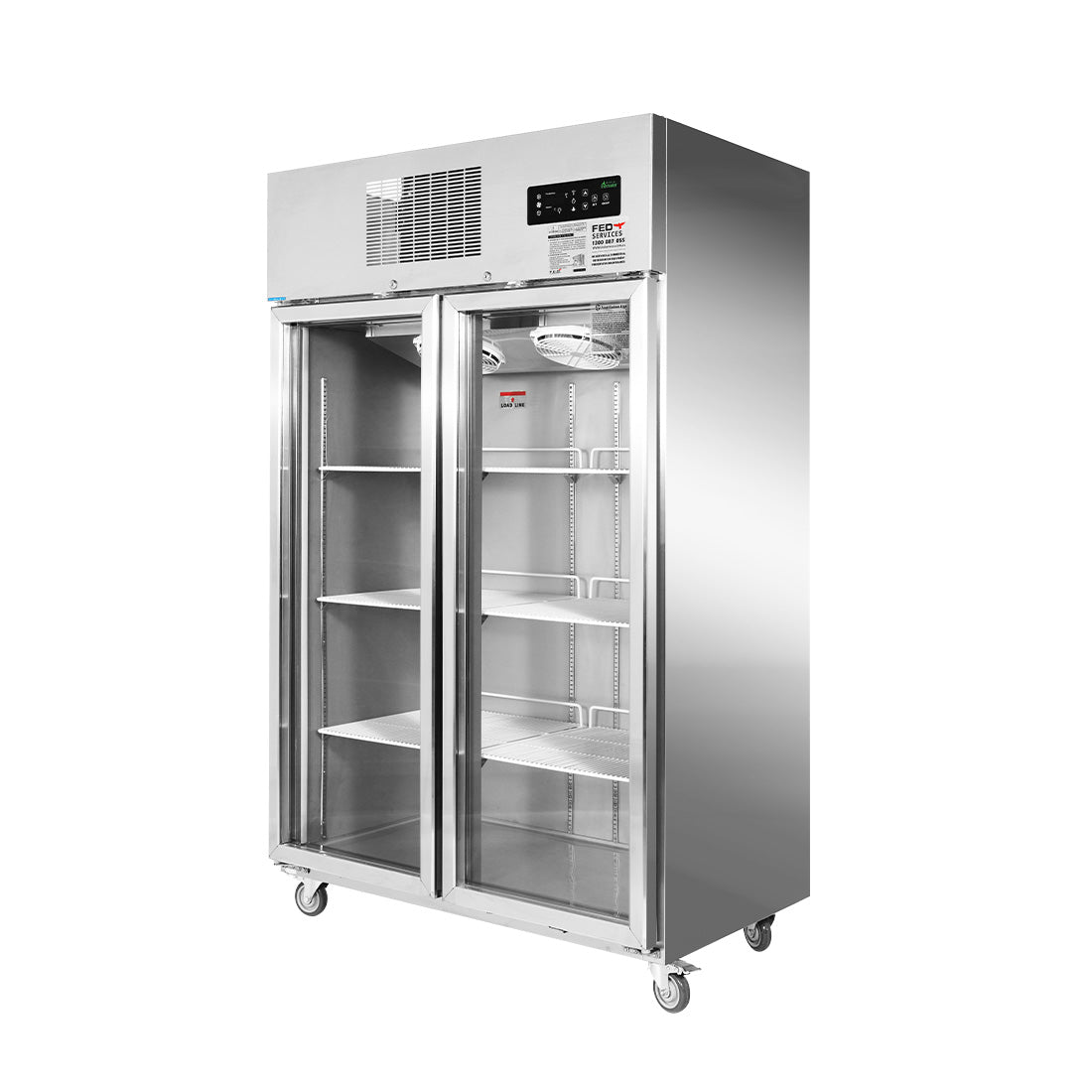 Image of Thermaster SUCG1000 Double Door Upright Display Fridge
