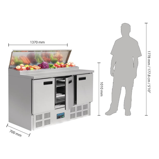 Image of Polar G605-A G-Series Pizza Prep Counter Fridge 390Ltr