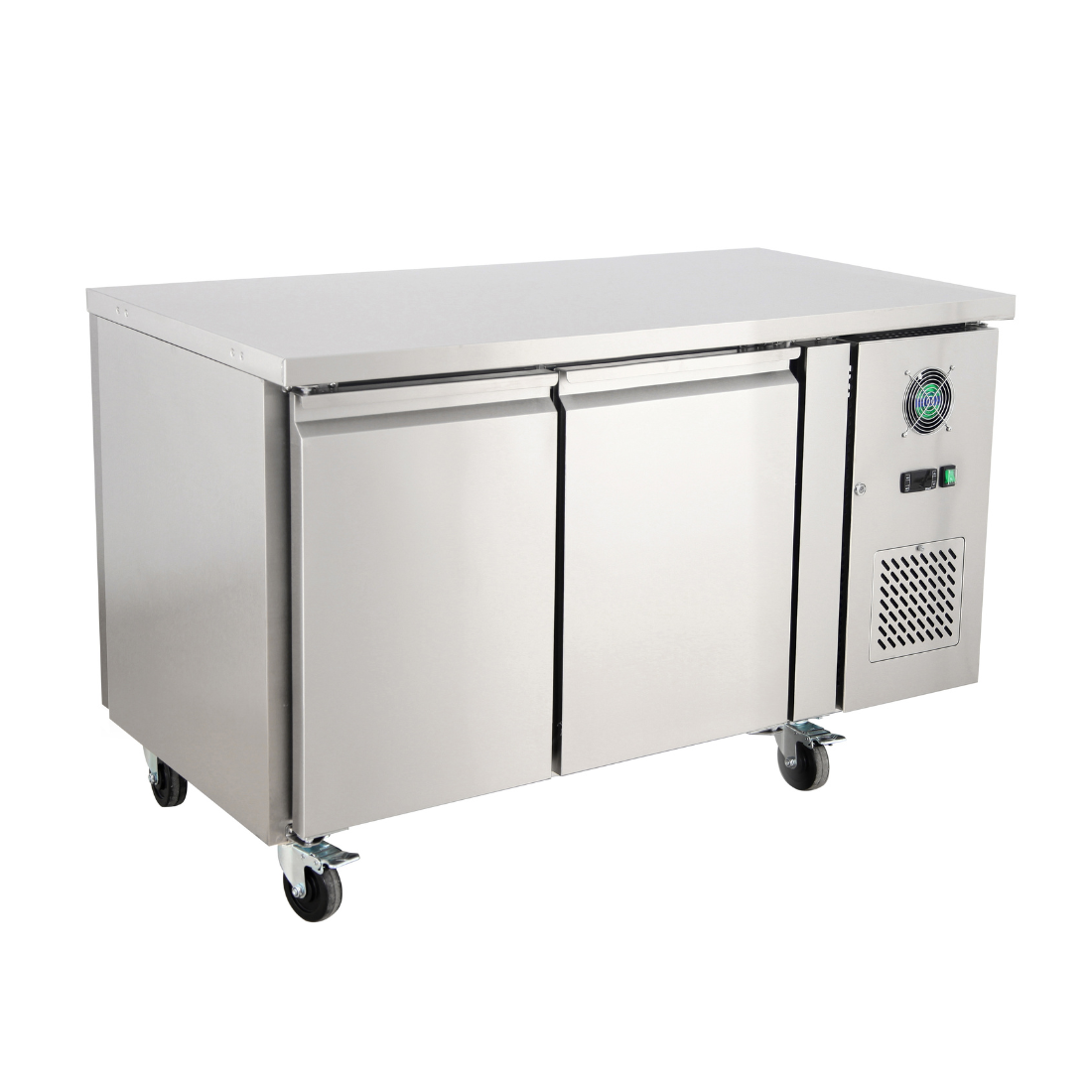Image of Thermaster GN2100TNC 216L 2x2 Solid Door Pass-Through Ventilated GN 1/1 pan Refrigerated Island Counter
