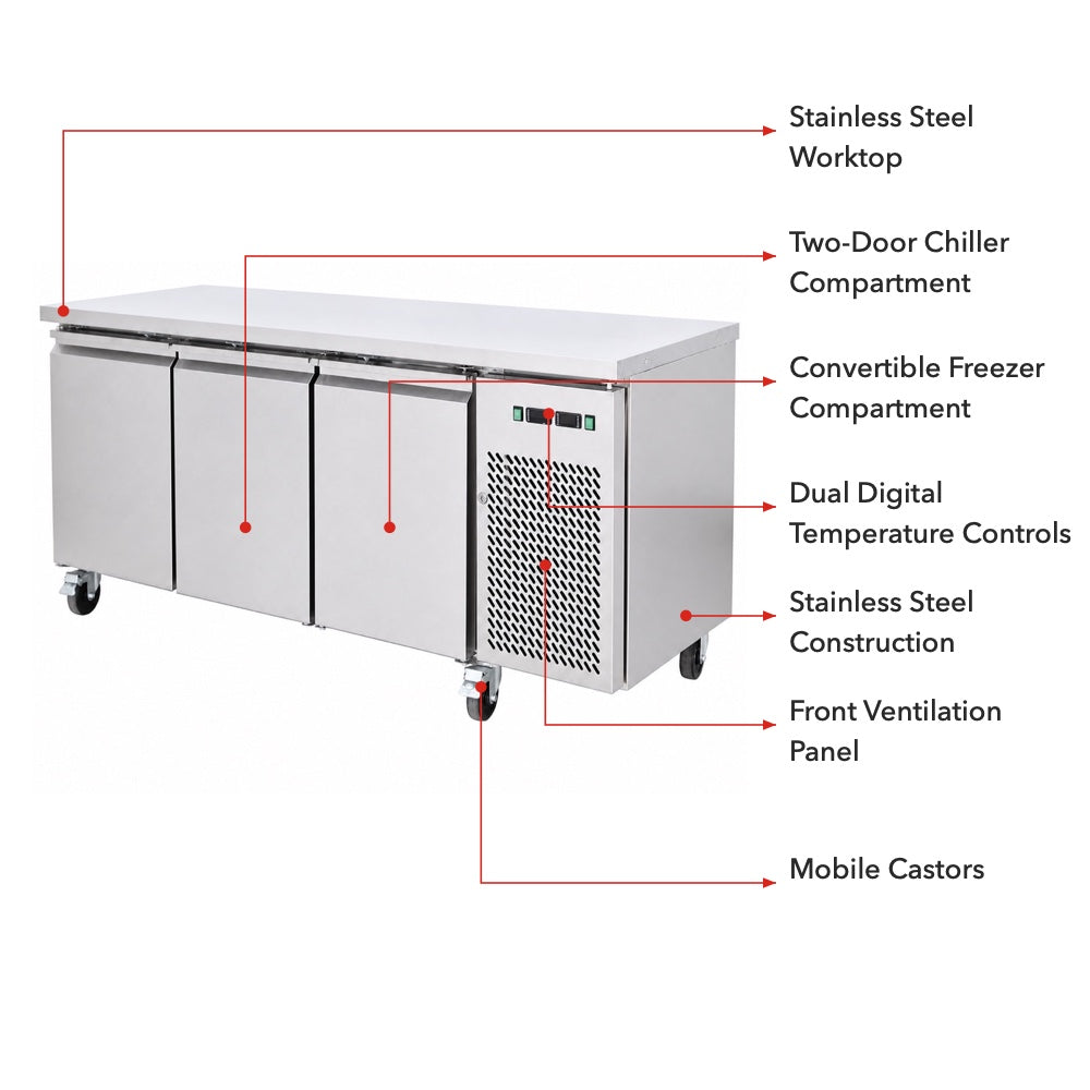 Image of Thermaster GN3100DT Dual-Temperature GN Counter Refrigerator