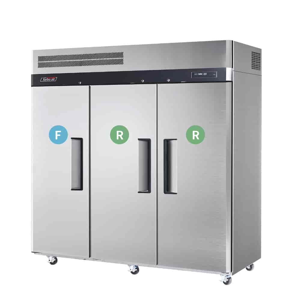 Image of Turbo Air KRF65-3-N 3 Solid Doors Upright Dual Fridge/Freezer