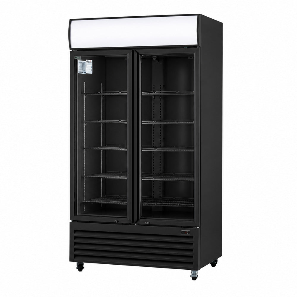 Image of Thermaster LG-1000BP Colourbond Upright Beverage Fridge 2 Doors Black