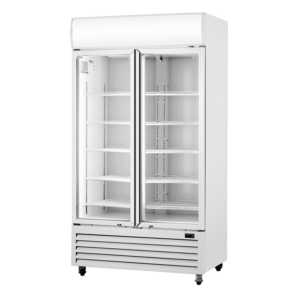 Image of Thermaster LG-1000P Colourbond Upright Beverage Fridge 2 Doors White