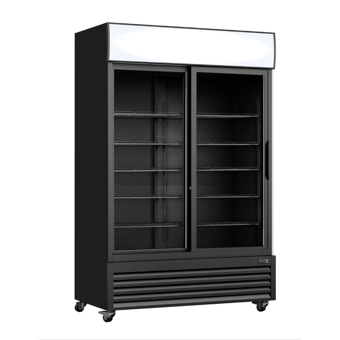 Image of Thermaster LG-1000SDBP Two Sliding Glass Door Colourbond Upright Drink Fridge Black